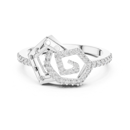 Hexagon Diamond Open Rings | Contemporary Luxury Style