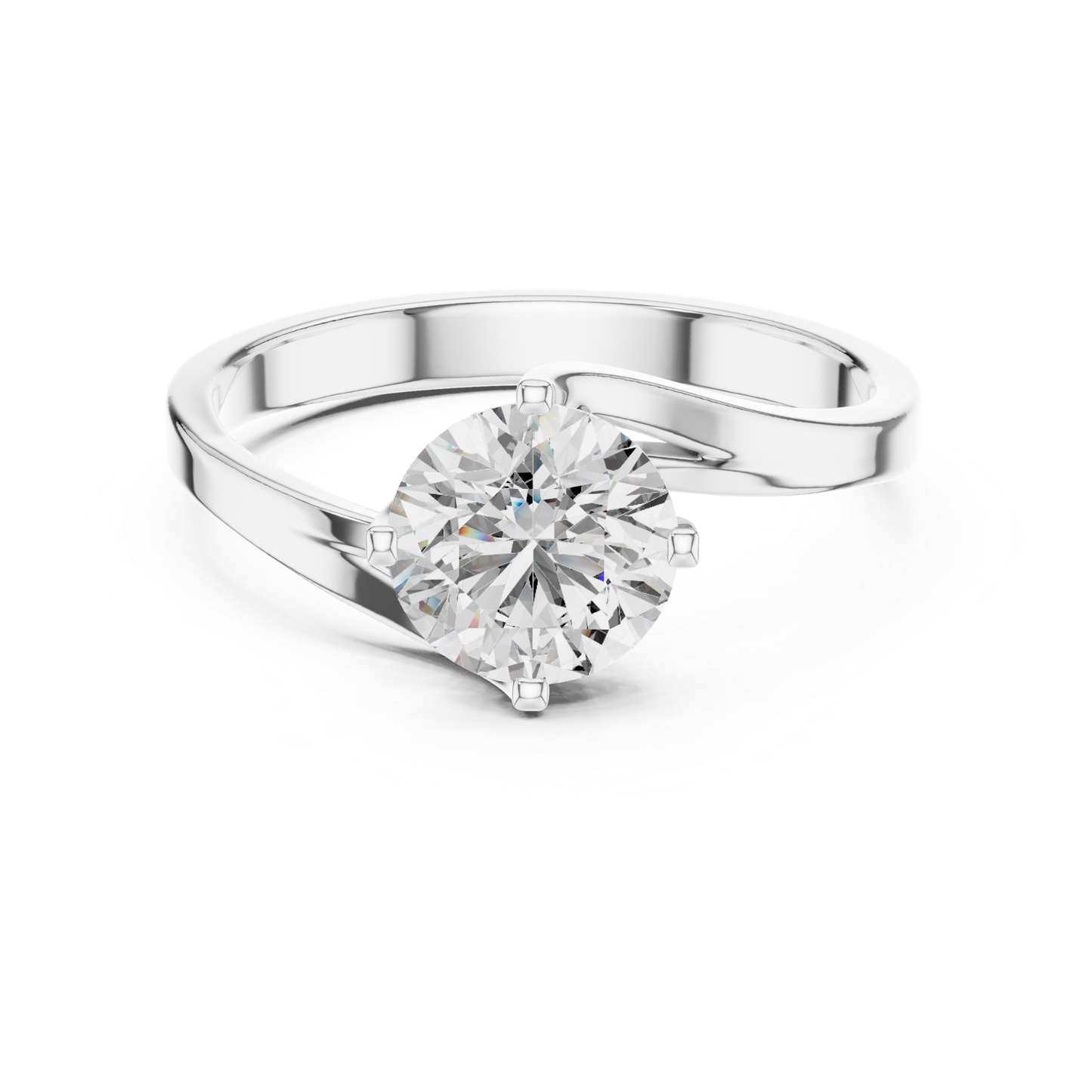 Round Diamond Wrap Band Ring | 18K Gold Fine Jewelry