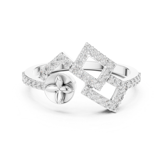 Princess Cut Double Square Diamond Rings | Modern Luxury Style