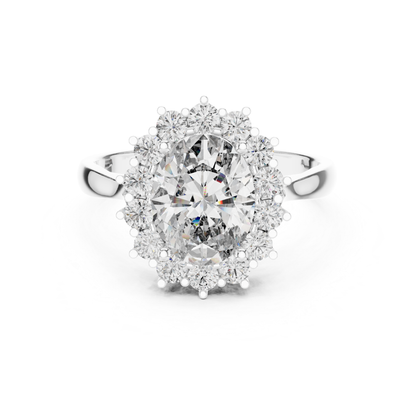 Oval Cut Halo Diamond Rings | Luxury Yellow Gold Statement Style