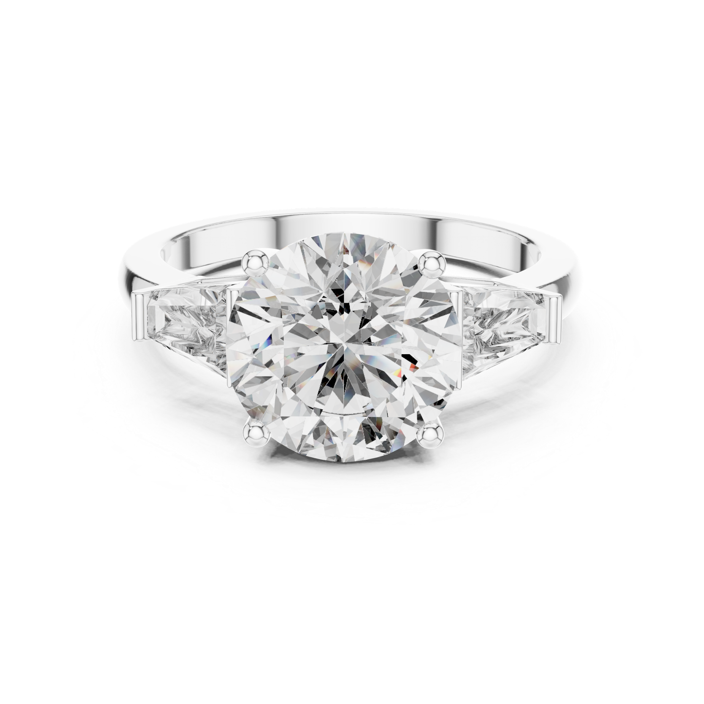 Round Diamond Ring with Side Stones | Brilliance All Around