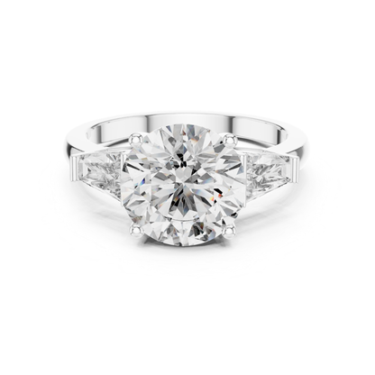 Round Diamond Ring with Side Stones | Brilliance All Around