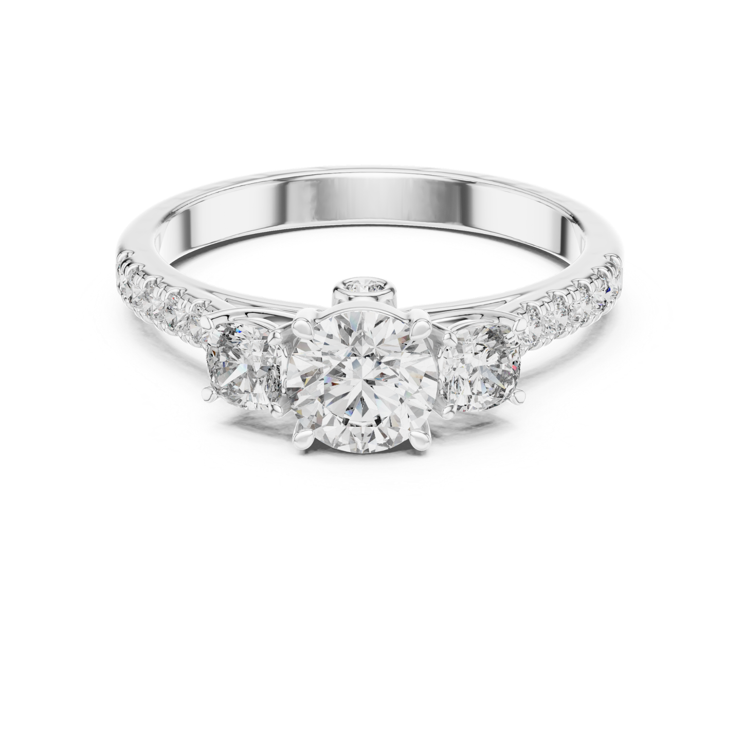 Round Diamond Side Stone Band Ring | Brilliance All Around