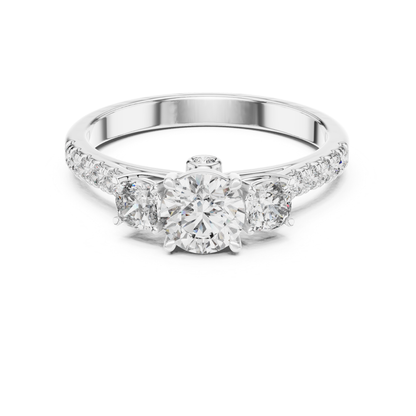 Round Diamond Side Stone Band Ring | Brilliance All Around