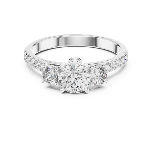 Round Diamond Side Stone Band Ring | Brilliance All Around
