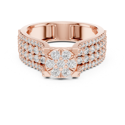 Flower Cluster Diamond Ring | Luxury Pave Gold Ring Style