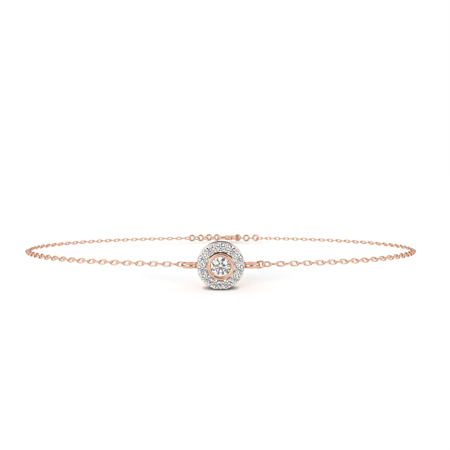 Radiant Halo Diamond Bracelet