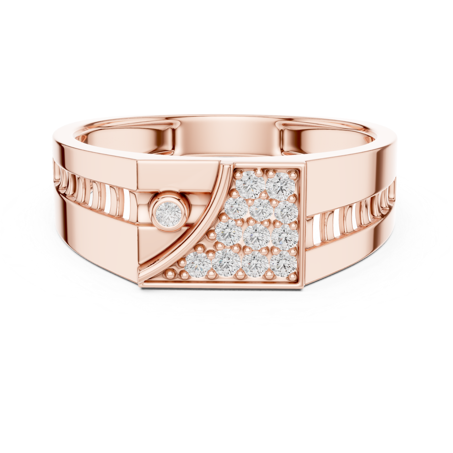 Luxury Round Diamond Band | Modern Geometric Statement Style