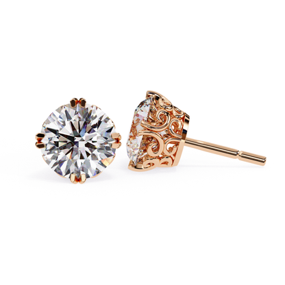 Golden Fleur Lab Grown Diamond Stud Earrings