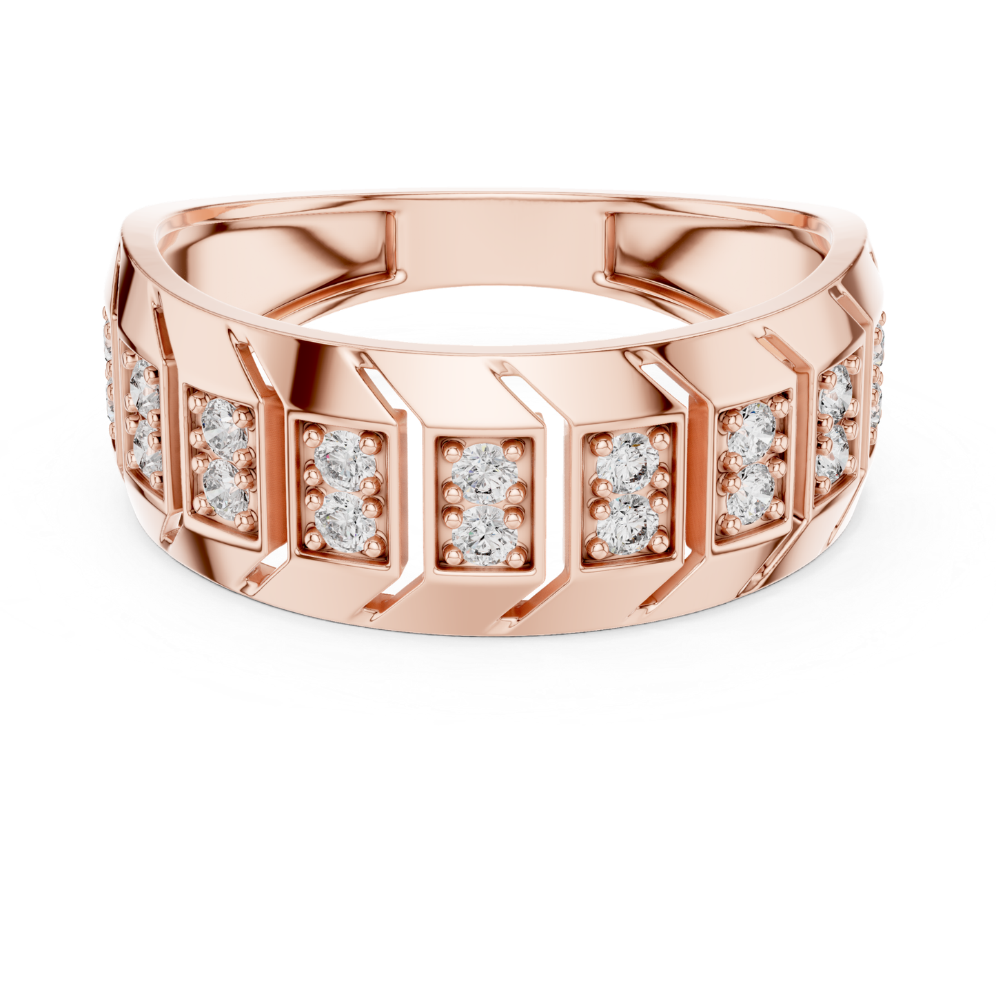Round Diamond Men's Band | Modern Luxury Wedding Style