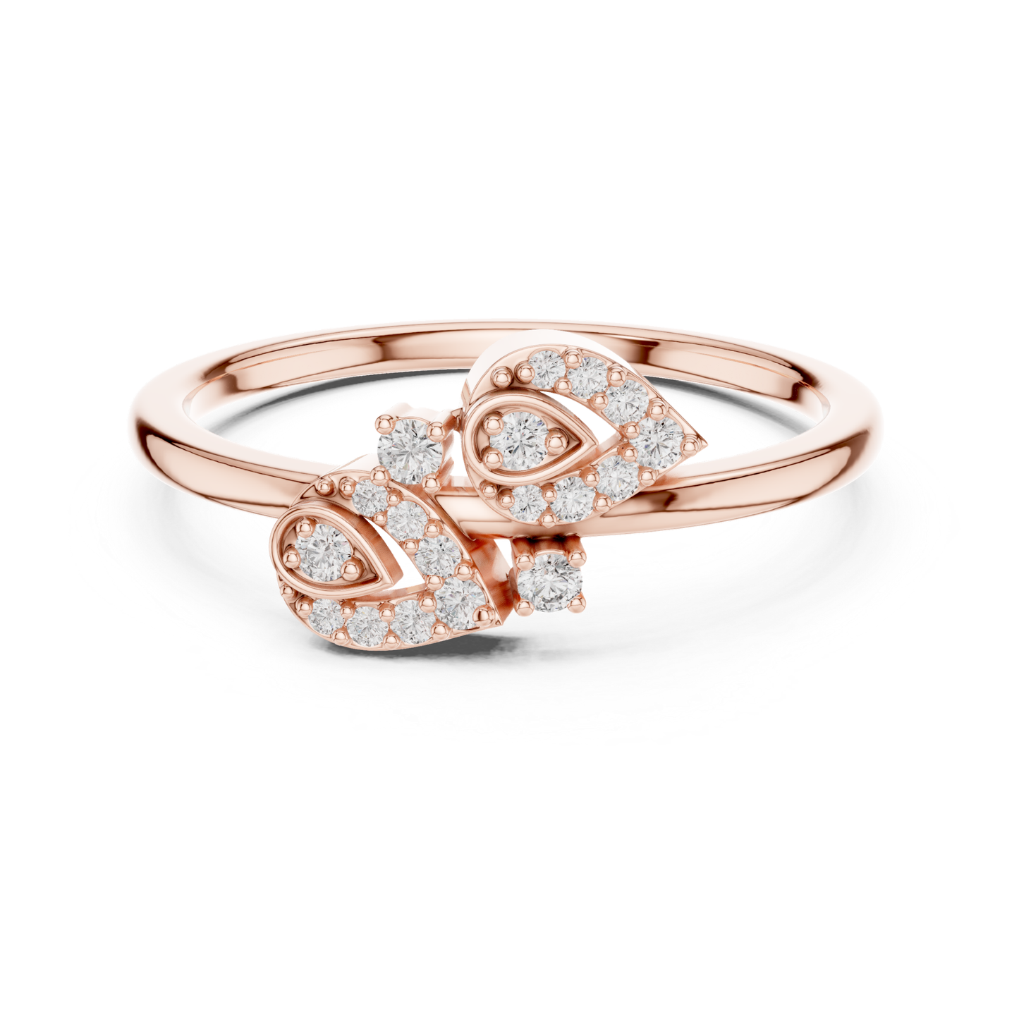 Pear Cut Open Wrap Diamond Rings | Elegant White Gold Style