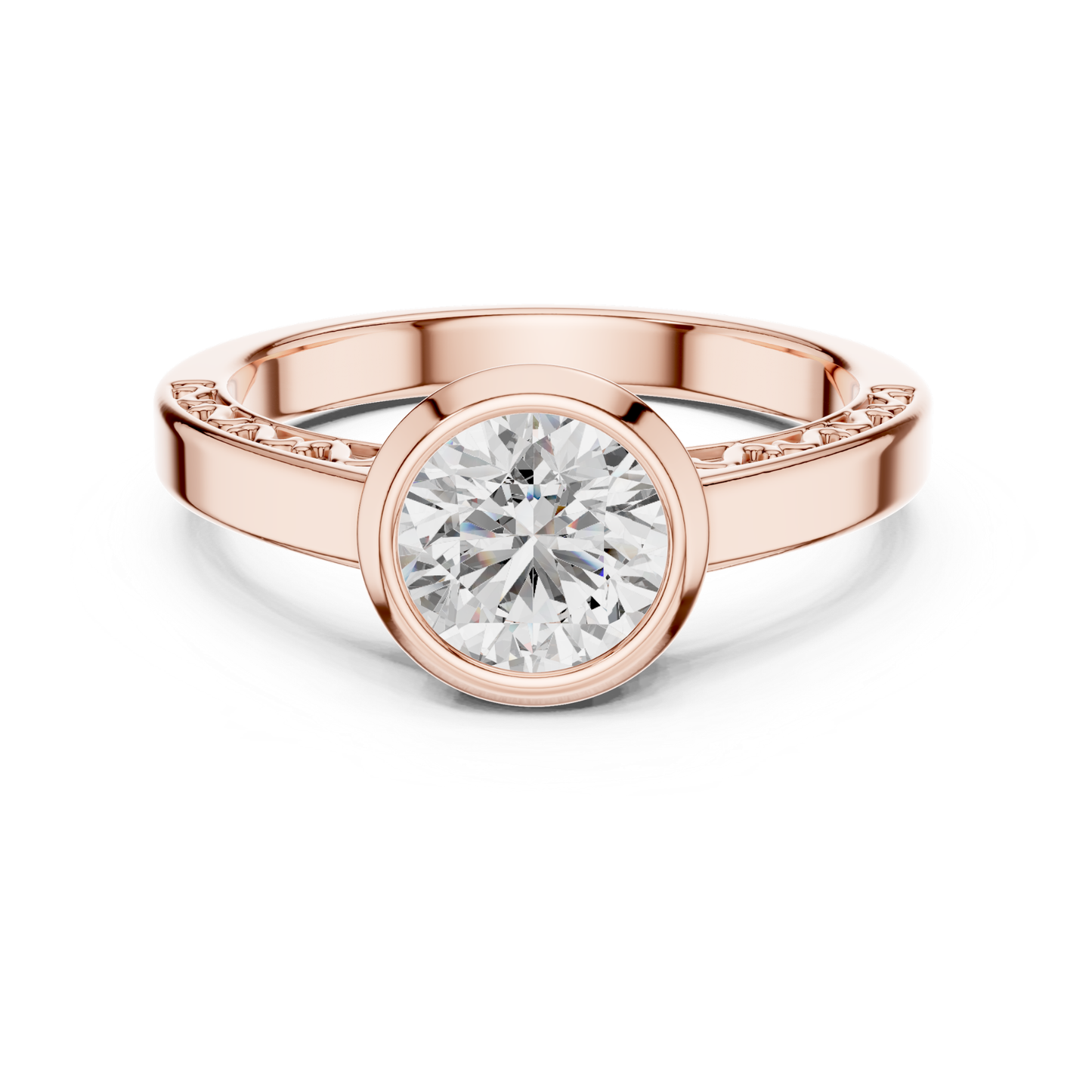Round Cut Diamond Bezel Set Ring | Perfectly Encircled in Luxury