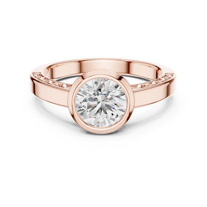 Round Cut Diamond Bezel Set Ring | Perfectly Encircled in Luxury