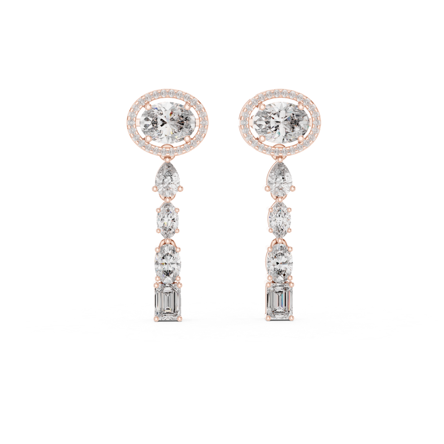 Oval Diamond Drop Earrings | Luxury Bridal Jewelry Style
