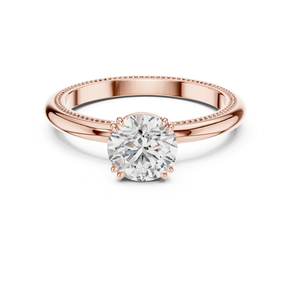 Round Diamond Milgrain Band Ring | 18K Gold Fine Jewelry