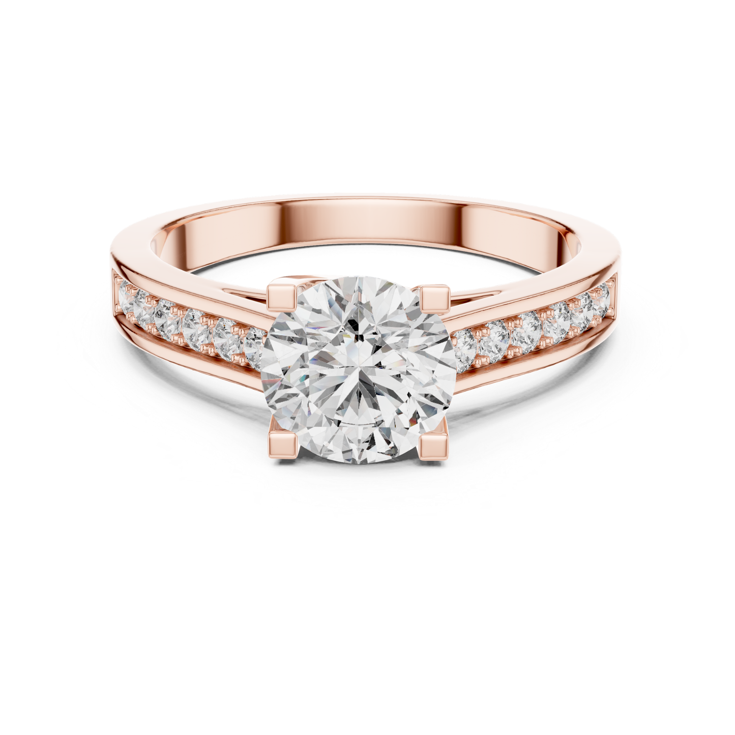 Round Diamond Channel Set Band Ring | Fine 18K 14K 10K Gold