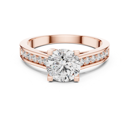 Round Diamond Channel Set Band Ring | Fine 18K 14K 10K Gold