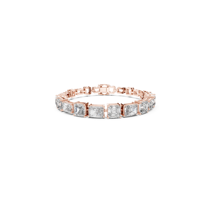 Emerald & Radiant Cut Diamond Tennis Bracelet | Luxury Style