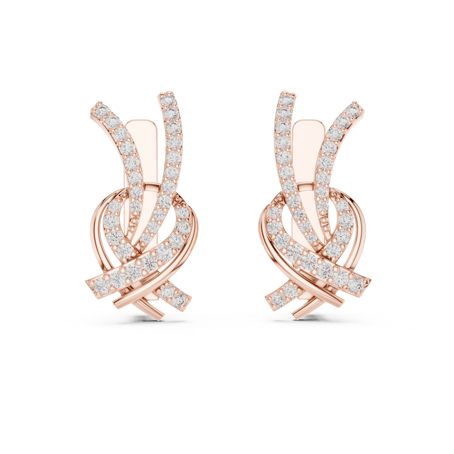 Twisted Diamond Drop Earrings with Criss Cross Elegance | Contemporary Luxury