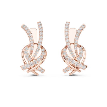 Twisted Diamond Drop Earrings with Criss Cross Elegance | Contemporary Luxury