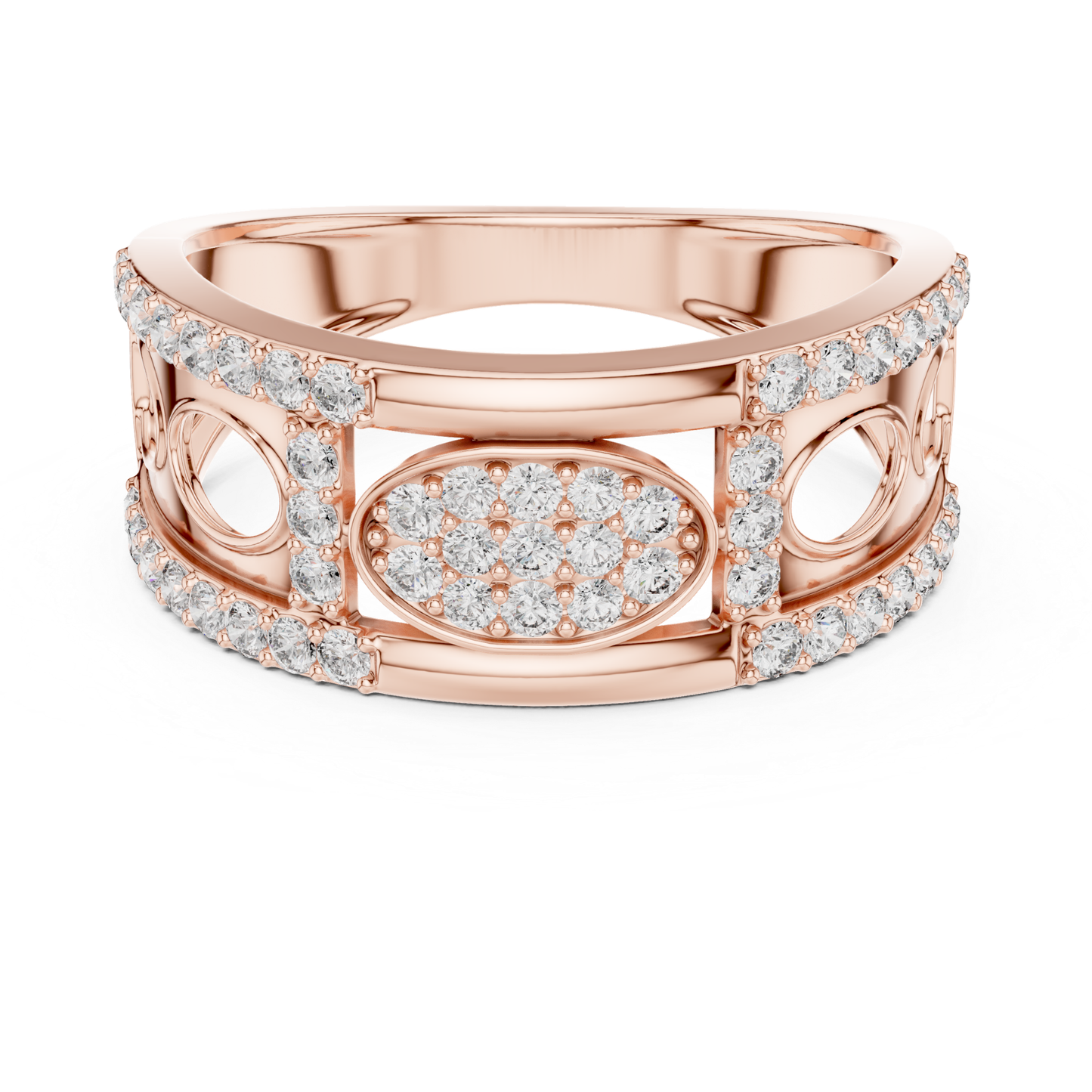 Luxury Diamond Open Pattern Band | Contemporary Fine Jewelry Style