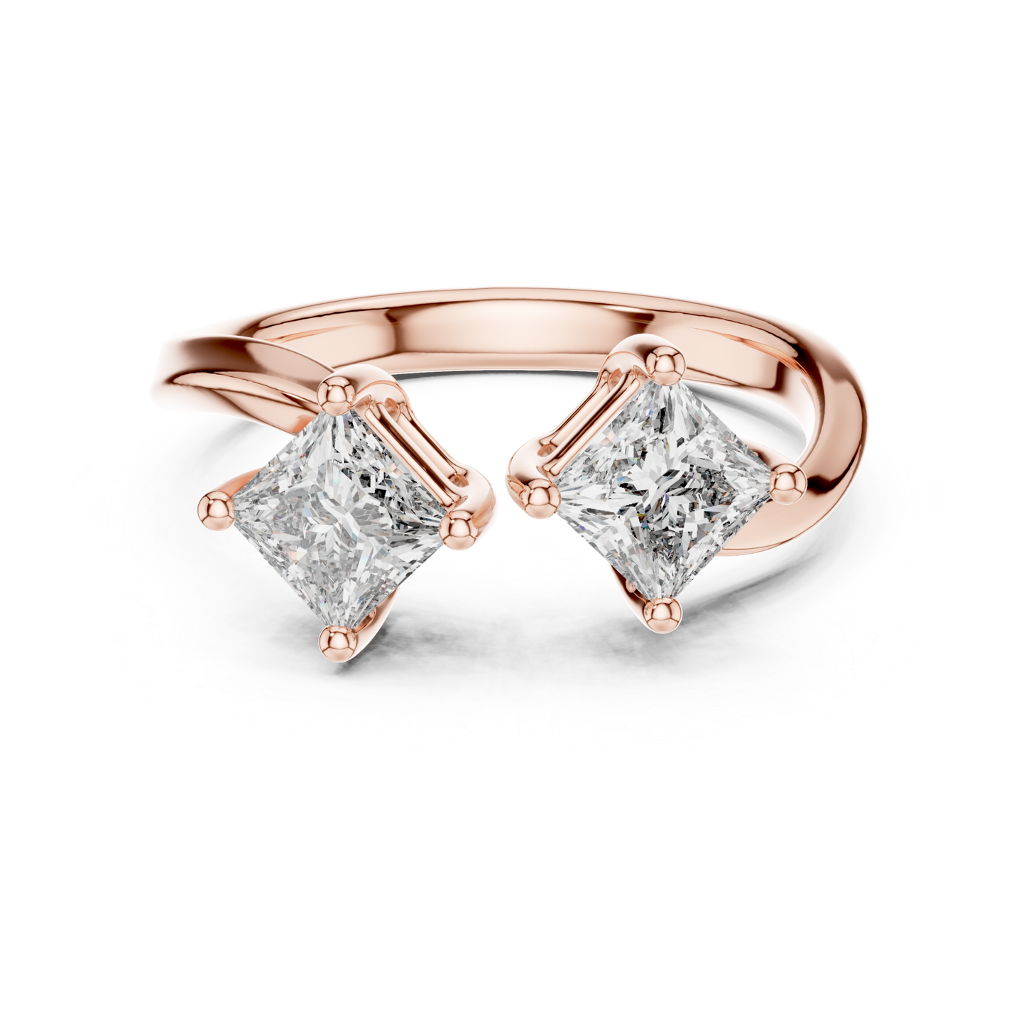 Princess Cut Open Wrap Diamond Ring | Modern Luxury Style