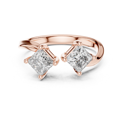 Princess Cut Open Wrap Diamond Ring | Modern Luxury Style