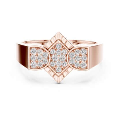 Round Diamond Geometric Statement Ring | Modern Luxury Style