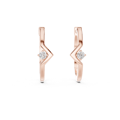 Modern Zigzag Diamond Hoop Earrings with Minimal Elegance | Luxury Jewelry