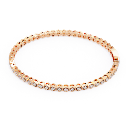 Hexa Gold Diamond Tennis Bracelet | Six Sides of Pure Luxury