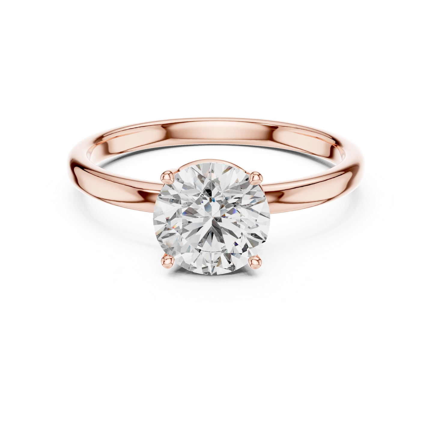 Round Diamond Smooth Band Ring | Seamless Brilliance, Pure Luxury