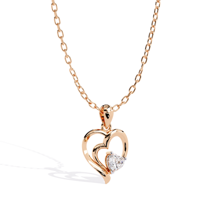 Open Style Heart Diamond Pendant