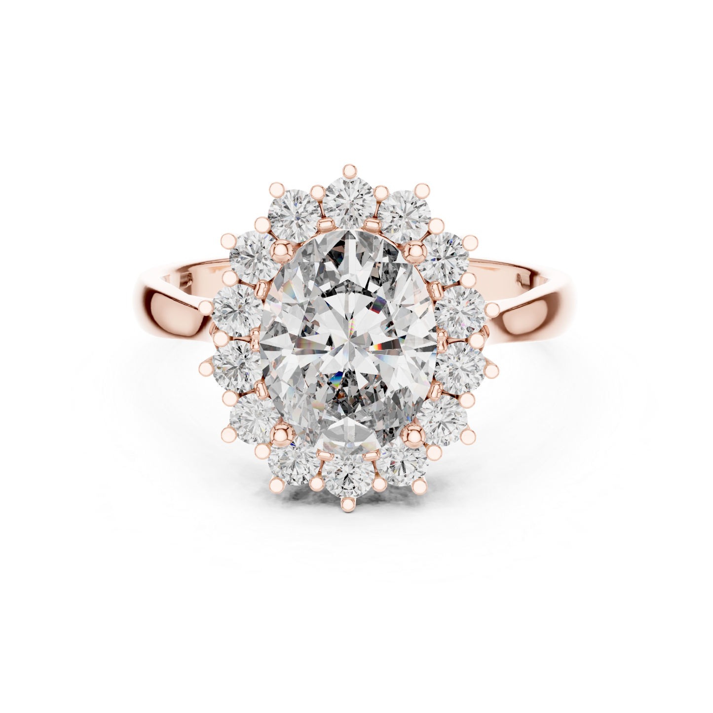 Oval Cut Halo Diamond Rings | Luxury Yellow Gold Statement Style