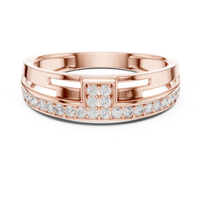 Round Diamond Channel Set Wedding Band | Modern Luxury Style