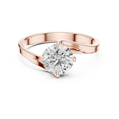 Round Diamond Wrap Band Ring | 18K Gold Fine Jewelry