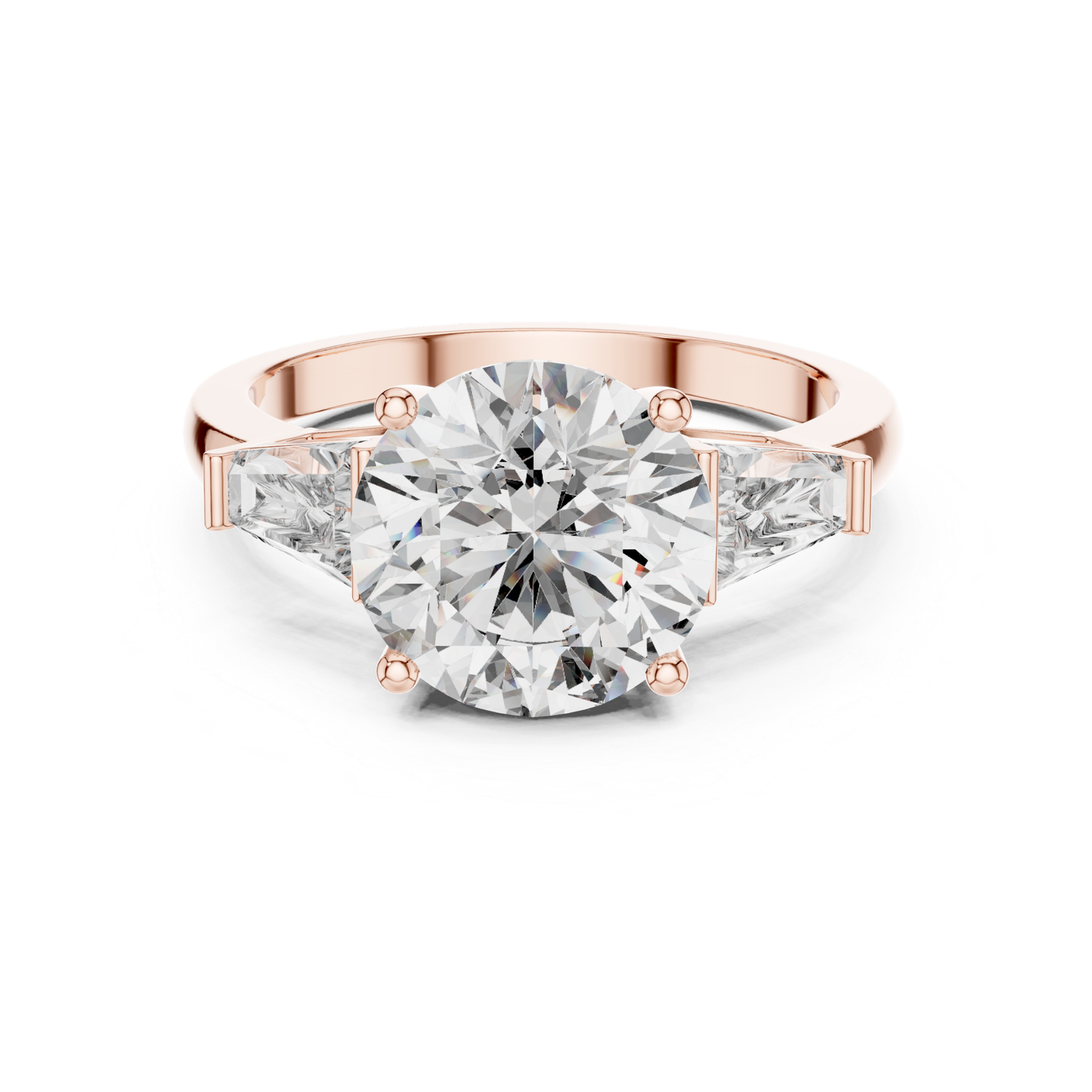 Round Diamond Ring with Side Stones | Brilliance All Around