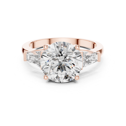 Round Diamond Ring with Side Stones | Brilliance All Around