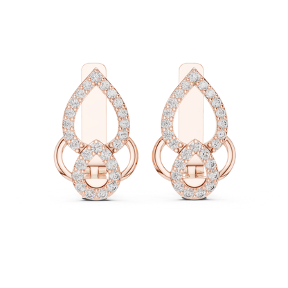 Elegant Diamond Drop Earrings with Teardrop Openwork Luxury