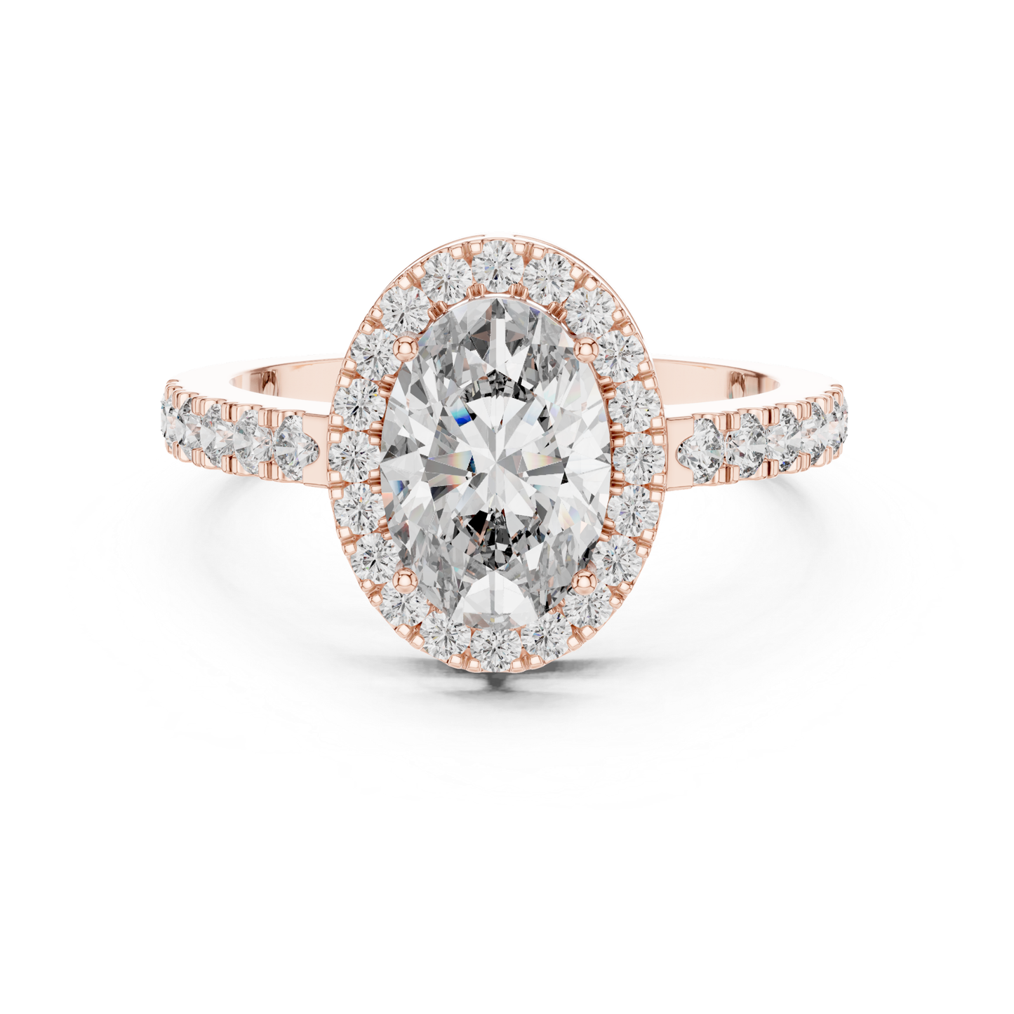 Oval Center Diamond Halo Ring | Crowned in Pure Brilliance