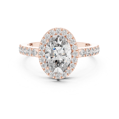 Oval Center Diamond Halo Ring | Crowned in Pure Brilliance