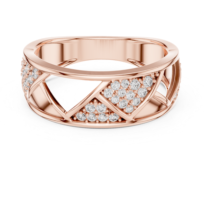 Round Diamond Open Triangle Ring | Modern Luxury Style