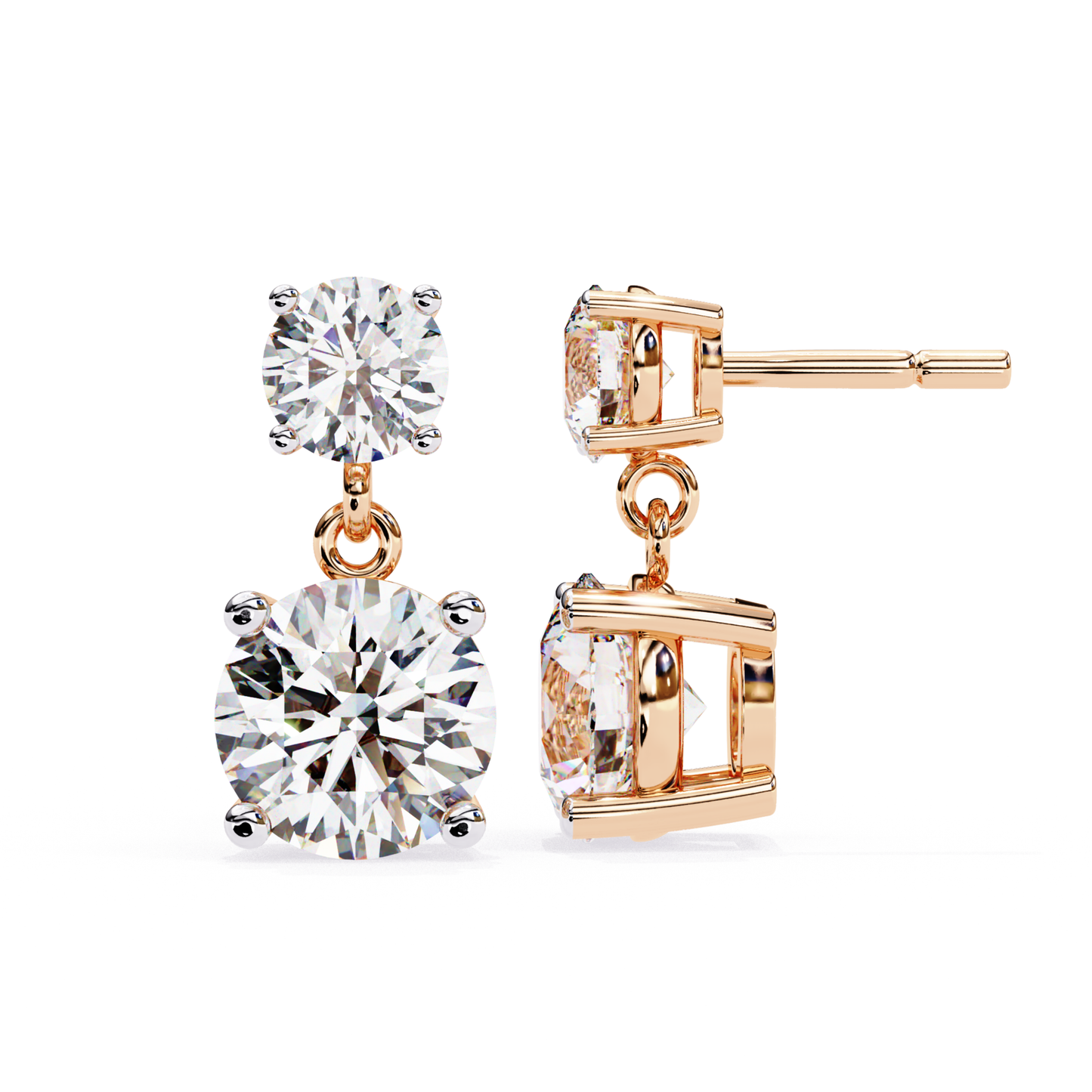 Laborgezüchtete Diamant-Tropfen-Ohrstecker in Gelbgold | Elegante Tropfen