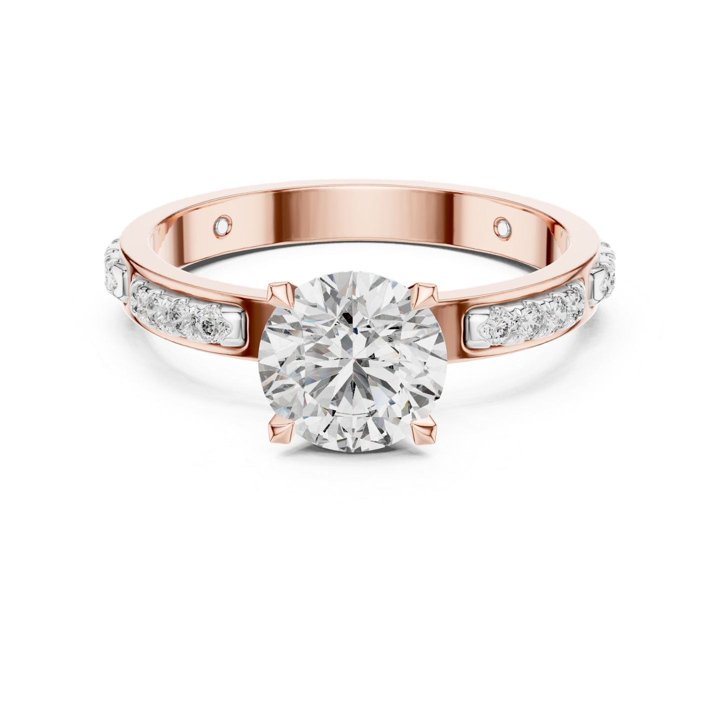 Round Diamond Bezel Side Band Ring | Sleekly Wrapped in Brilliance
