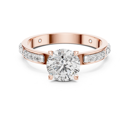 Round Diamond Bezel Side Band Ring | Sleekly Wrapped in Brilliance