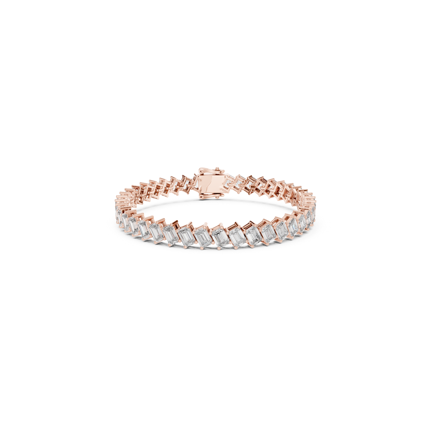 Emerald Cut Diamond Tennis Bracelet | Luxury White Gold Style