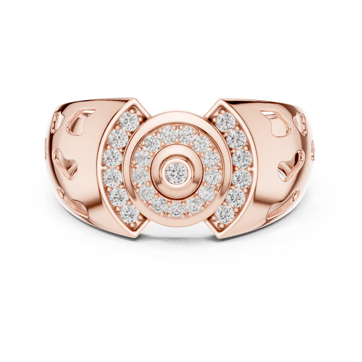 Luxury Diamond Circle Statement Rings | Modern White Gold Style