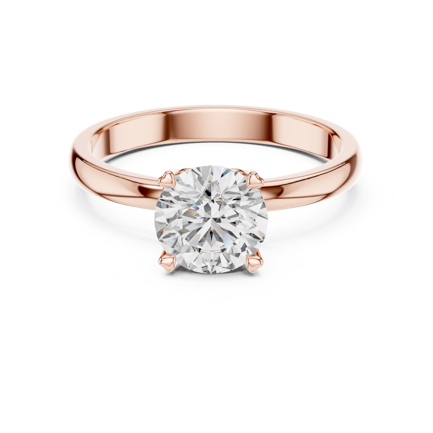 Round Diamond Simple Band Ring | 18K Gold Fine Jewelry