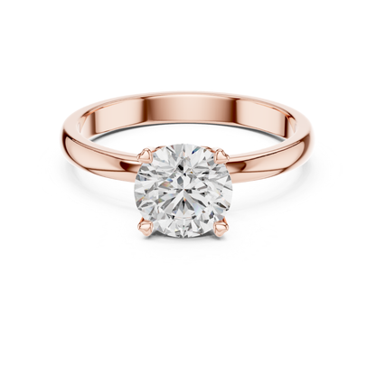 Round Diamond Simple Band Ring | 18K Gold Fine Jewelry