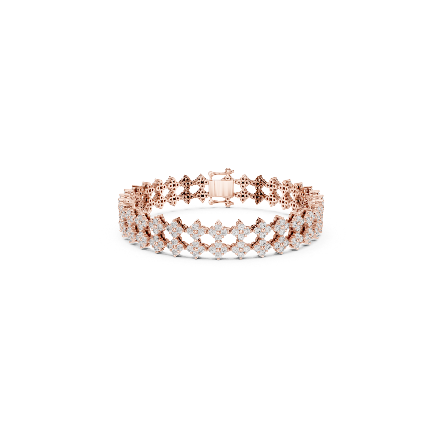 Luxury Diamond Tennis Bracelet | Elegant Floral White Gold Style