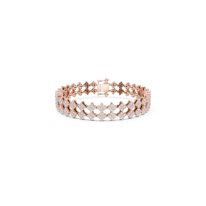 Luxury Diamond Tennis Bracelet | Elegant Floral White Gold Style